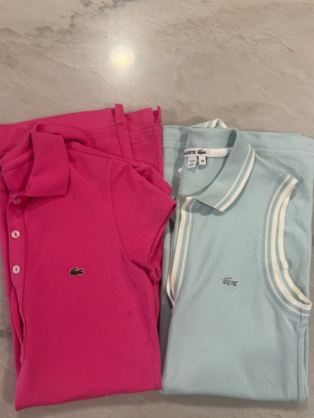Lacoste Pink Polo & Light Blue Sleeveless Polo dress - 2-Pack